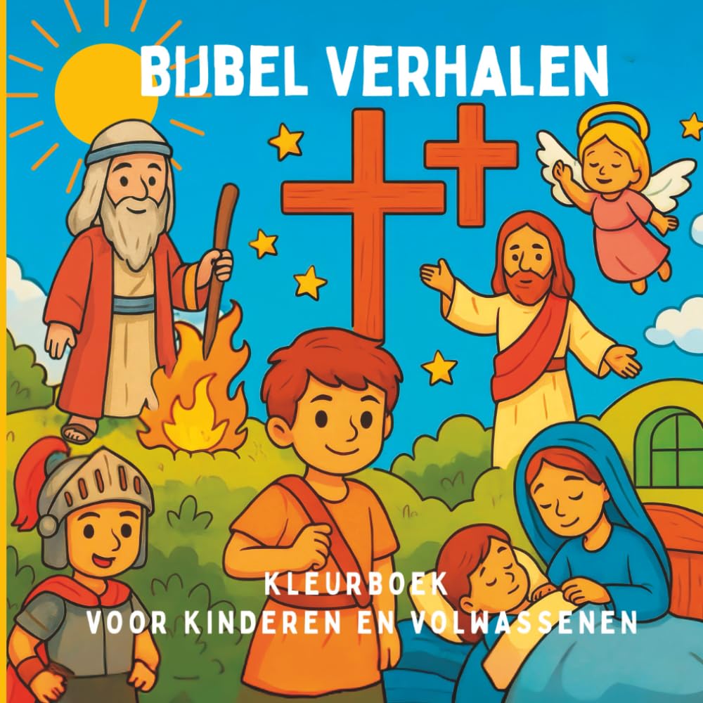 Bijbel Verhalen Kleurboek voor kinderen en volwassenen: Opbeurende Bijbelse momenten om met het hele gezin in te kleuren. Hartverwarmende Bijbelse taferelen voor alle leeftijden