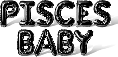 Miniatura 10 de PISCES BABY - Globos de letras del alfabeto de 16 pulgadas, globos de aluminio de Mylar para fiesta de cumpleaños de febrero o marzo (blanco)