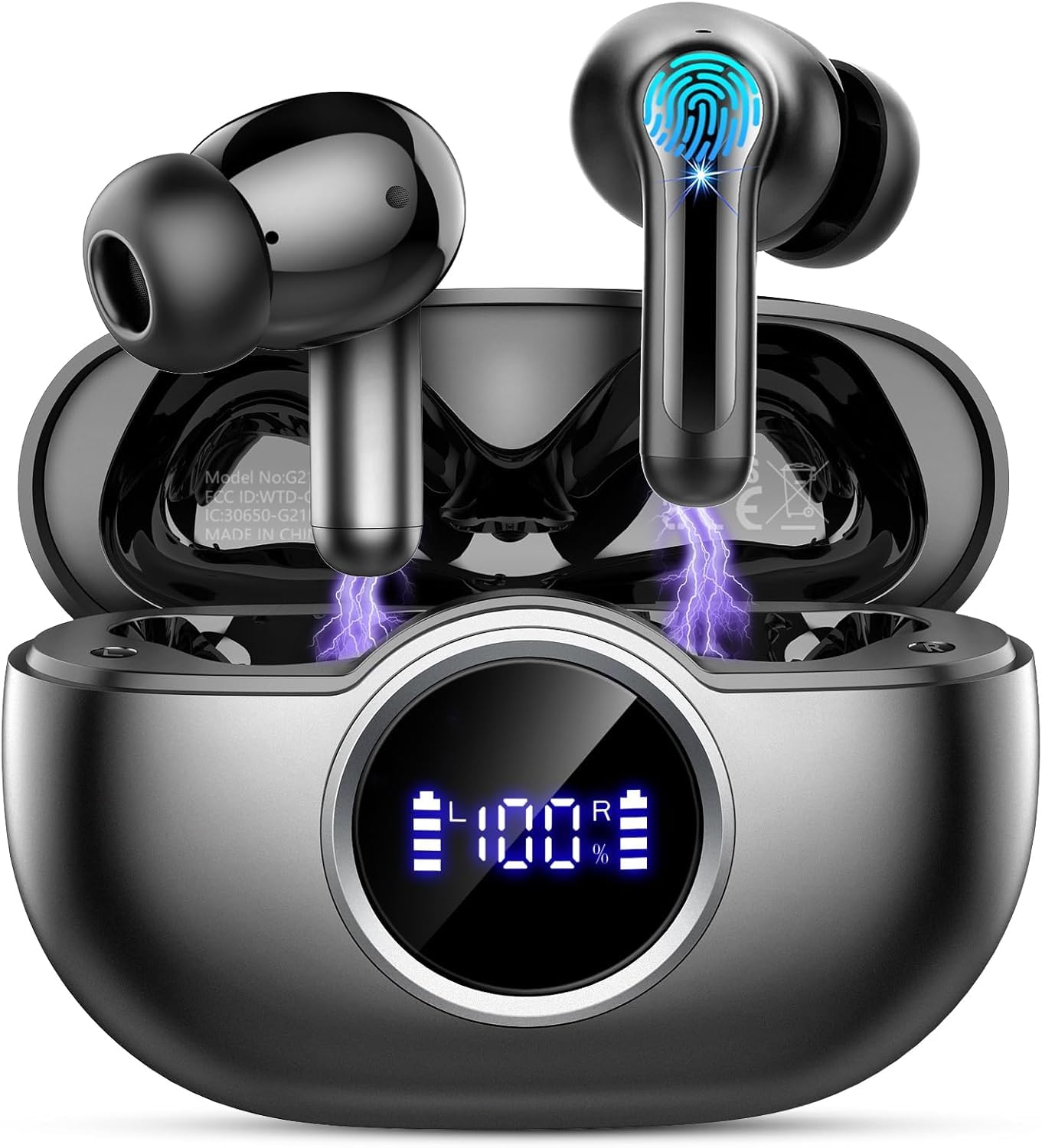 2026 Bluetooth Headphones, 50 Hours Deep Bass Kopfhörer Kabellos Bluetooth 5.4, 3.6g In Ear Kopfhörer, ENC Noise Cancelling Mic Wireless Earbuds, IP7 Waterproof Earphones, Arbeit/Fitness/Entspannung