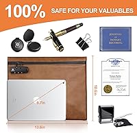 Vista 5 de Bolsa de Notario con Cerradura, 13.6 x 10 Pulgadas, Bolsa de Suministros para Notario Resistente para Todos los Diarios, Sellos, Estampadora