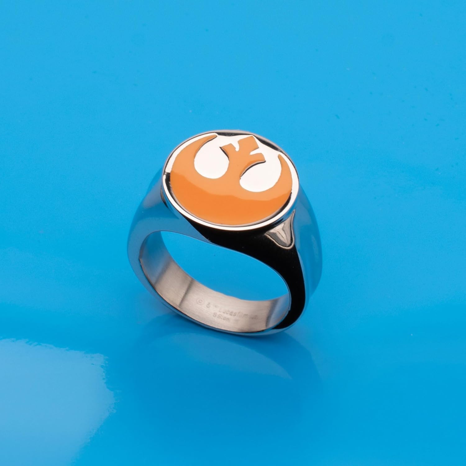 Star Wars Jewelry Men's Yellow Rebel Symbol Stainless Steel Ring, Size 12, Silver/Yellow, (SWRSFR01-12)