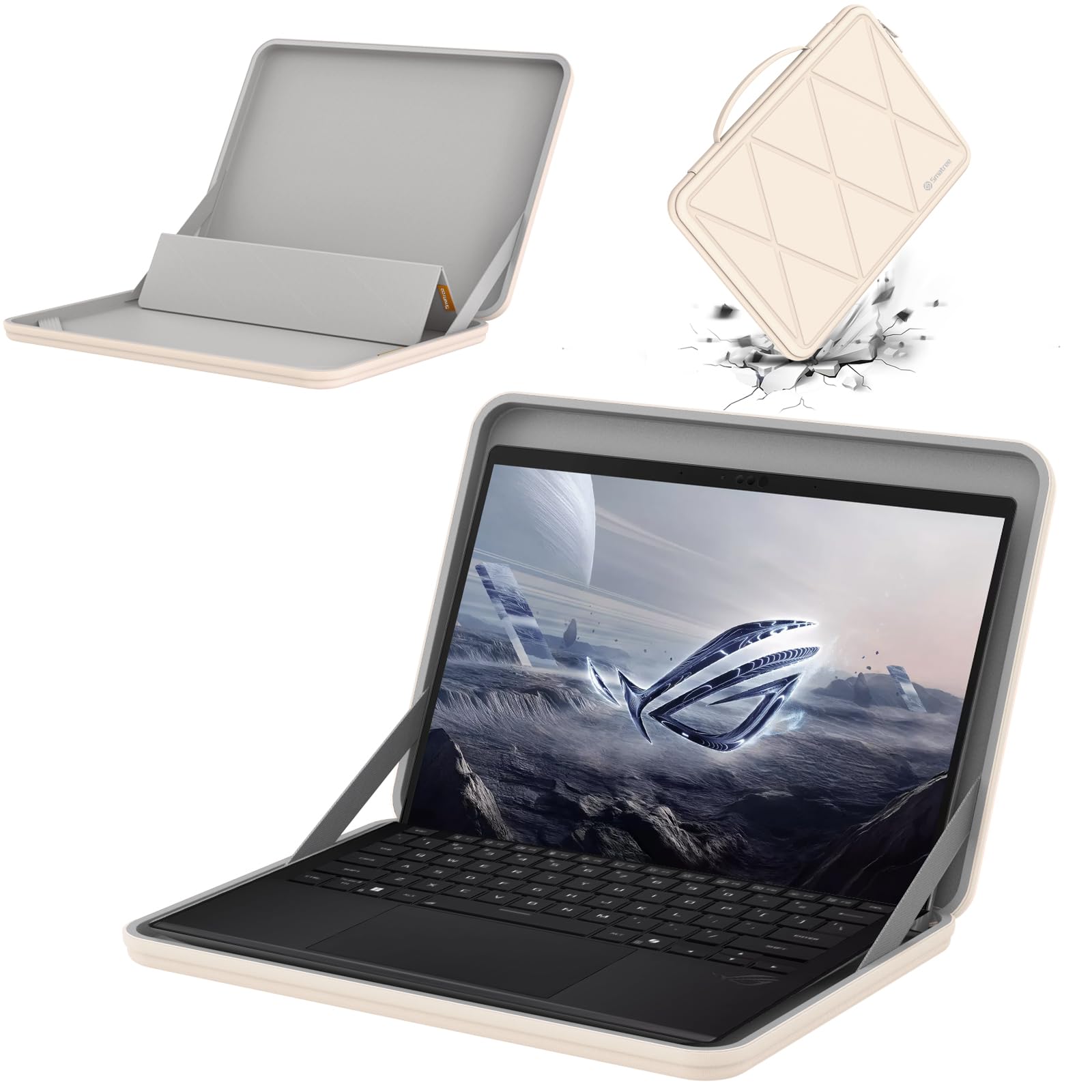 Smatree MS28T Hard Case with Stand for 13.4" ASUS ROG Flow Z13 2025 GZ302 | Compatible for 13.4 inch ASUS ROG Flow Z13 2025 GZ302/2023 GZ301/2022, for 13.3 inch ASUS Zenbook 13 OLED UX325, White MS - White For 13.4 inch ROG Flow Z13 (MS28T)