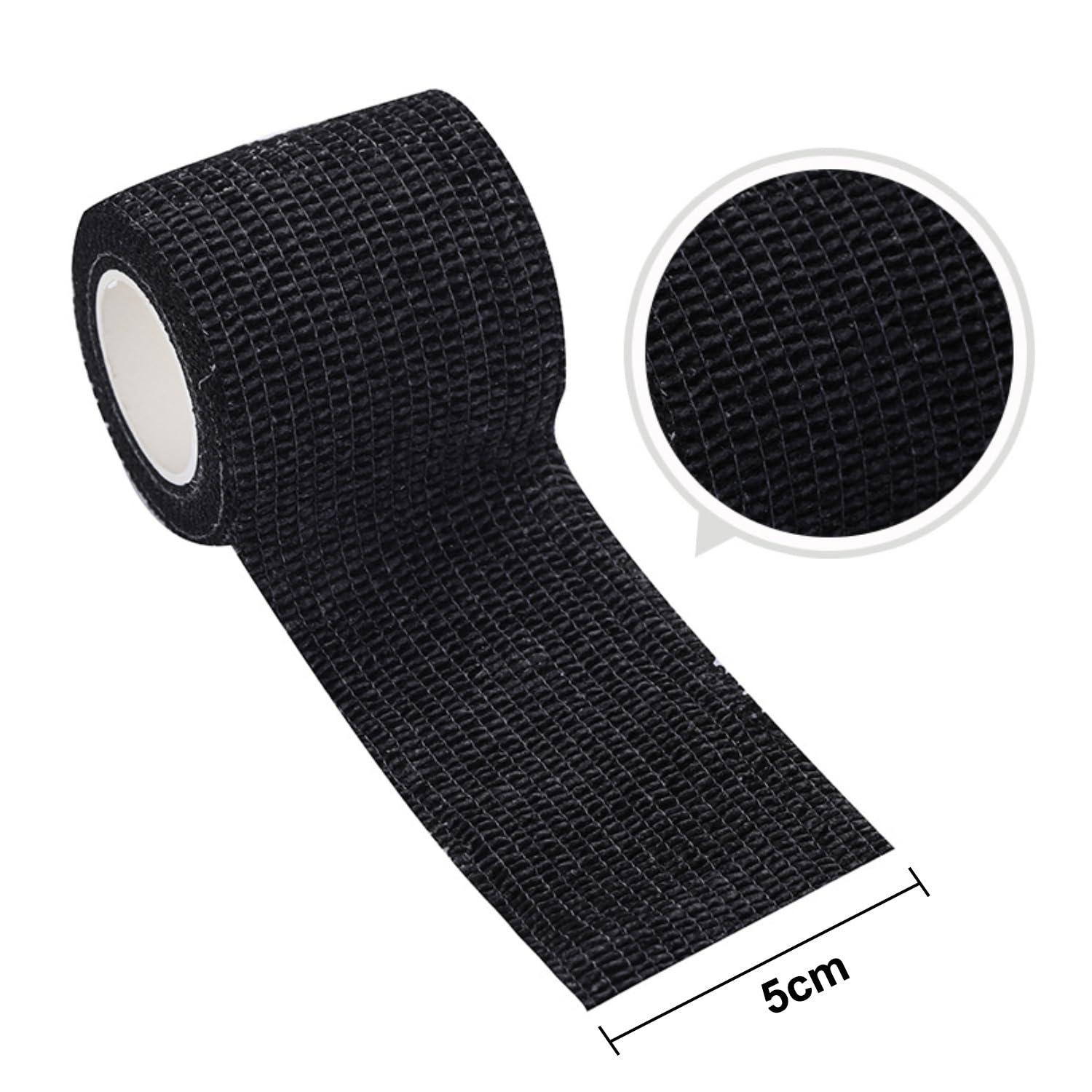 Miaija 6 Rolls Tattoo Grip Needle Bandage 5 Cm Wide Tattoo Grip Cover Wrap Tape Elastic Self Cohesive Tattooes Needle Bandage for Tattoo Machine Grips Tube Accessories (Black) - Image 2