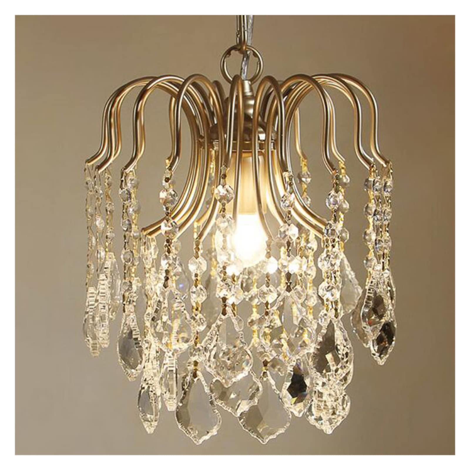 Lampe Suspendue Ronde Cristal K9 Éclairage Chic Anti Éblouissement