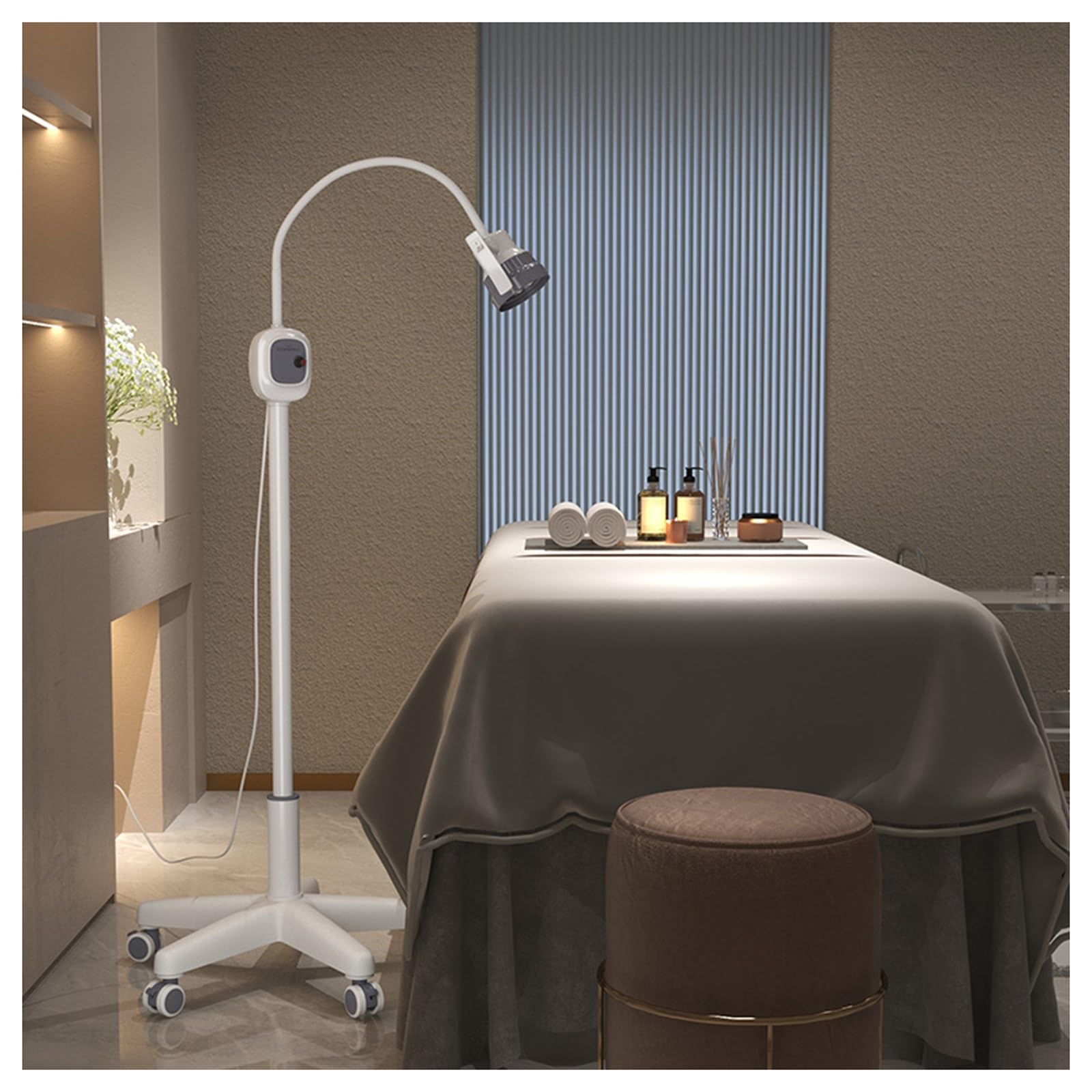 NQNFWCRJ Dimmable LED Shadowless Light Surgical Auxiliary Lighting with Pulleys Mobile Exam Light Gynecological Outpatient Oral ENT Mobile Examination Light