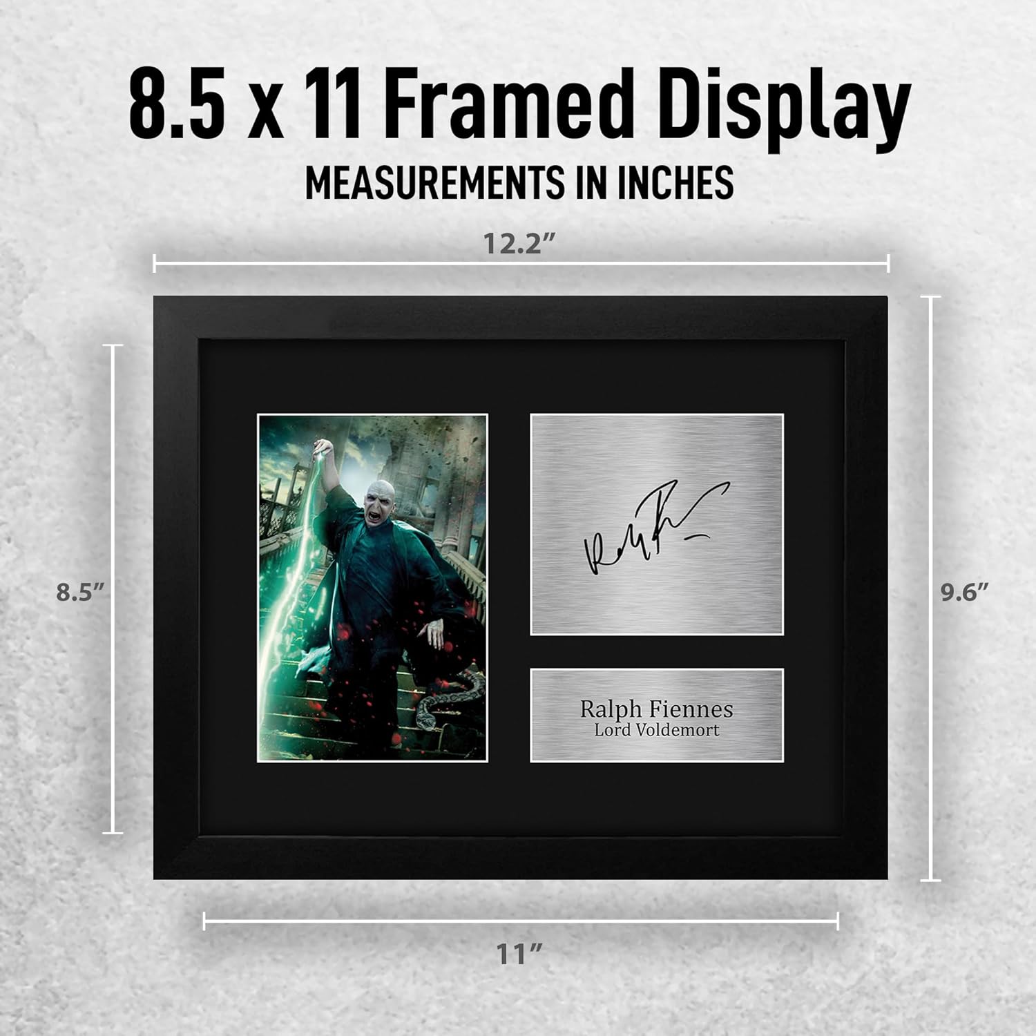 HWC Trading Ralph Fiennes Harry Potter Lord Voldemort Framed Gifts Printed Signed Autograph Picture for Movie Memorabilia Fans - US Letter Size