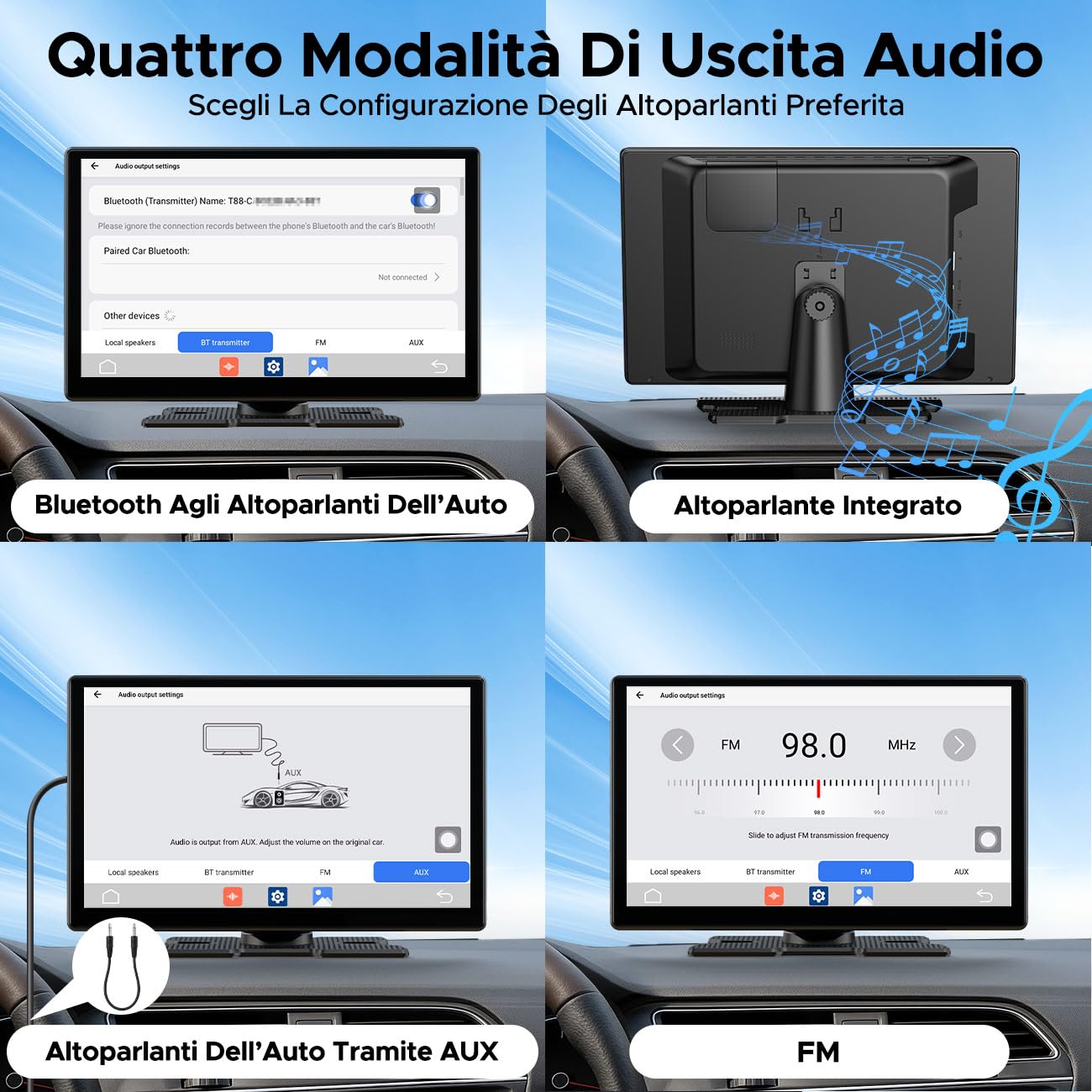 LAMTTO Carplay Wireless Schermo per Auto con Net-flix Youtube 9 Pollici AppIe CarPlay e Android Auto,Autoradio Senza Fili Stereo Car Play Display con Bluetooth/Navigazione/Assistente Vocale/OTA/FM/AUX