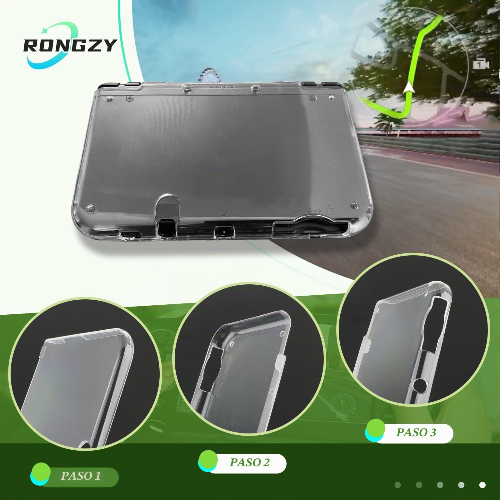 RongZy Funda Protectora para Nintendo New 3DS XL/LL Transparente Carcasa Claro Cristal Duro Caso Cubierta Shell para Nintendo New 3DS XL/LL Juegos Accesorios