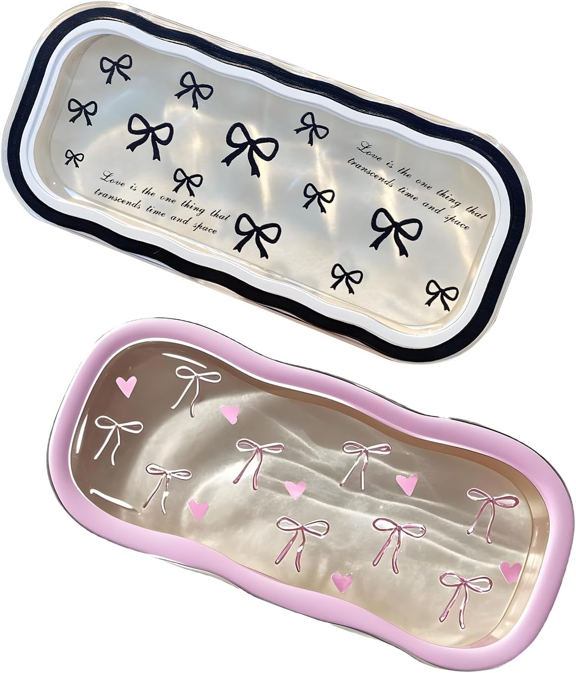 2 Pack Pink Glasses Case for Women, Cute Clear Hard Shell Eye Glass Cases, Adorable & Lightweight Eyeglass Case for Sunglasses, Lightweight Eyeglass Holder for Sunglasses or Reading Glasses