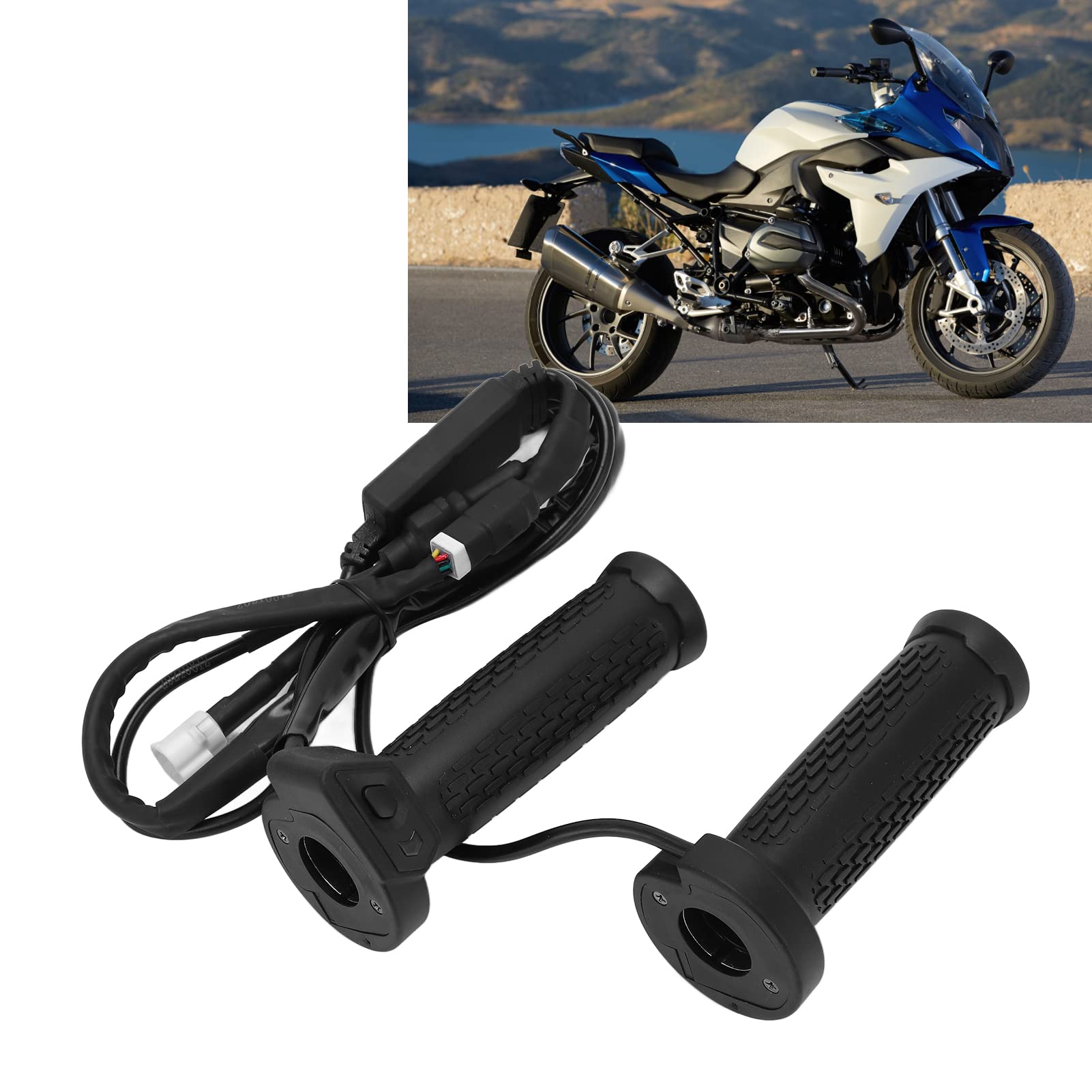 Calivoc Beheizte Lenkergriffe, 5-stufige Temperaturregelung und elektrische Griffwärmer, Universal 22mm 12V für Motorrad ATV