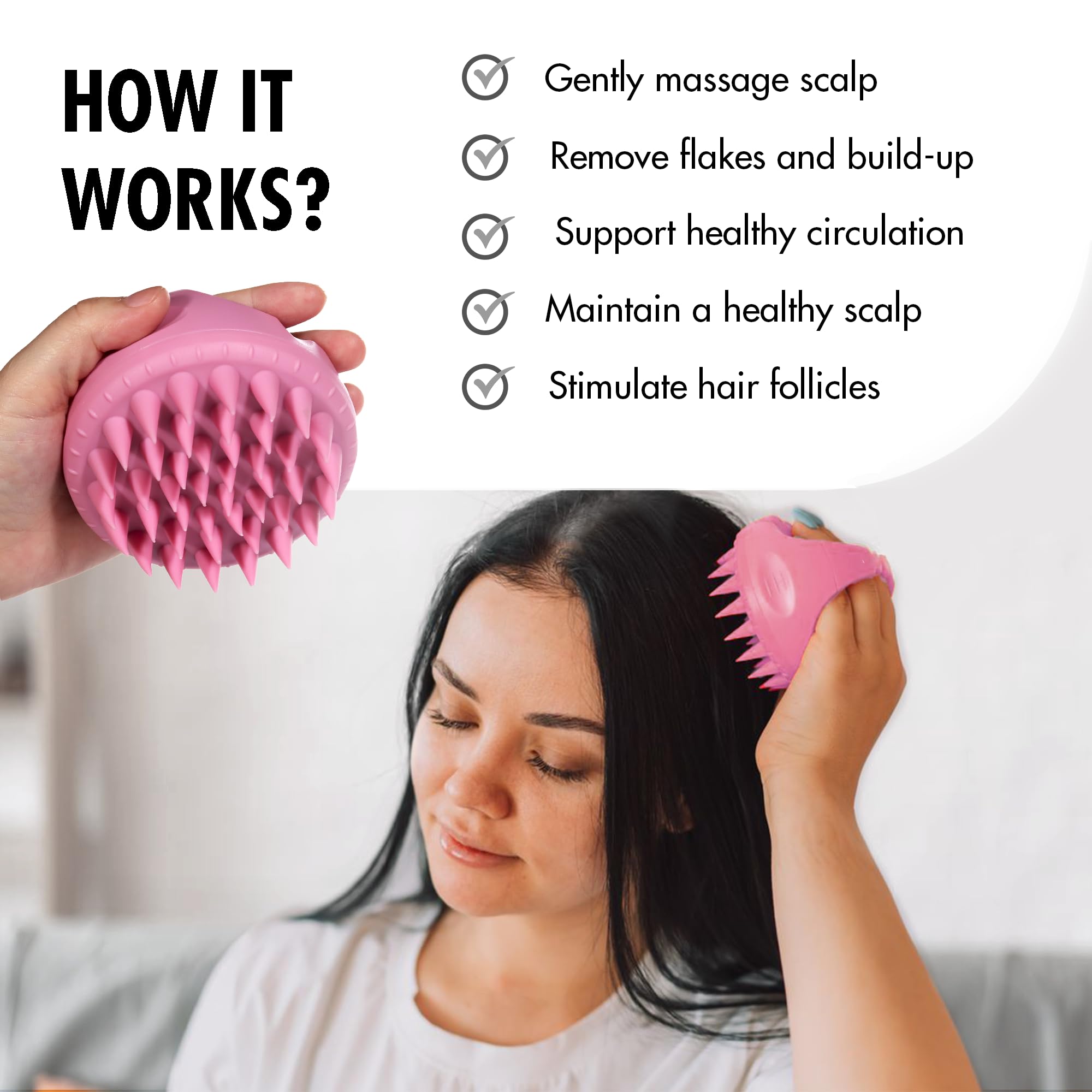 WIGI Masajeador de cuero cabelludo con juego de regalo, limpiador de cuero cabelludo para el crecimiento del cabello y la eliminación de la caspa, cepillo de champú con cerdas de silicona suave