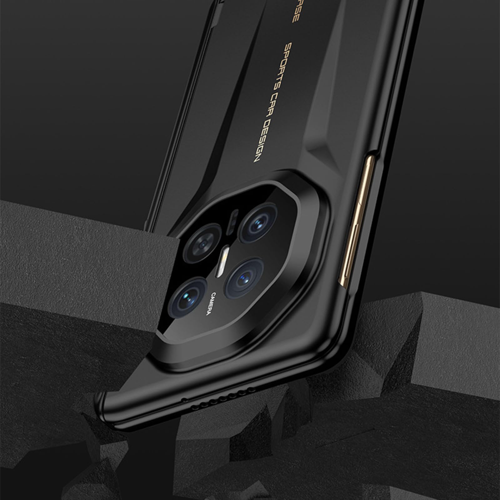 Etui do Huawei Mate X7, wbudowana osłona ekranu, ochrona stojaka zawiasowego PC pokrowiec na całą obudowę, odporna na wstrząsy podpórka, czarna, Mate X7