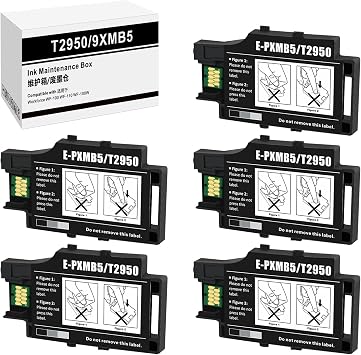 صندوق صيانة T2950 مكون من 5 عبوات T2950 متوافق مع طابعة نفث الحبر اللاسلكية المحمولة WF-100 WF-110 WF-110W EC-C110