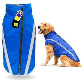 A+a Pets' Luxurious Rain & Wind' Winter Jacket for Dogs | 31" Length | Recommended Non Slip Coat for Rain & Snow | Full