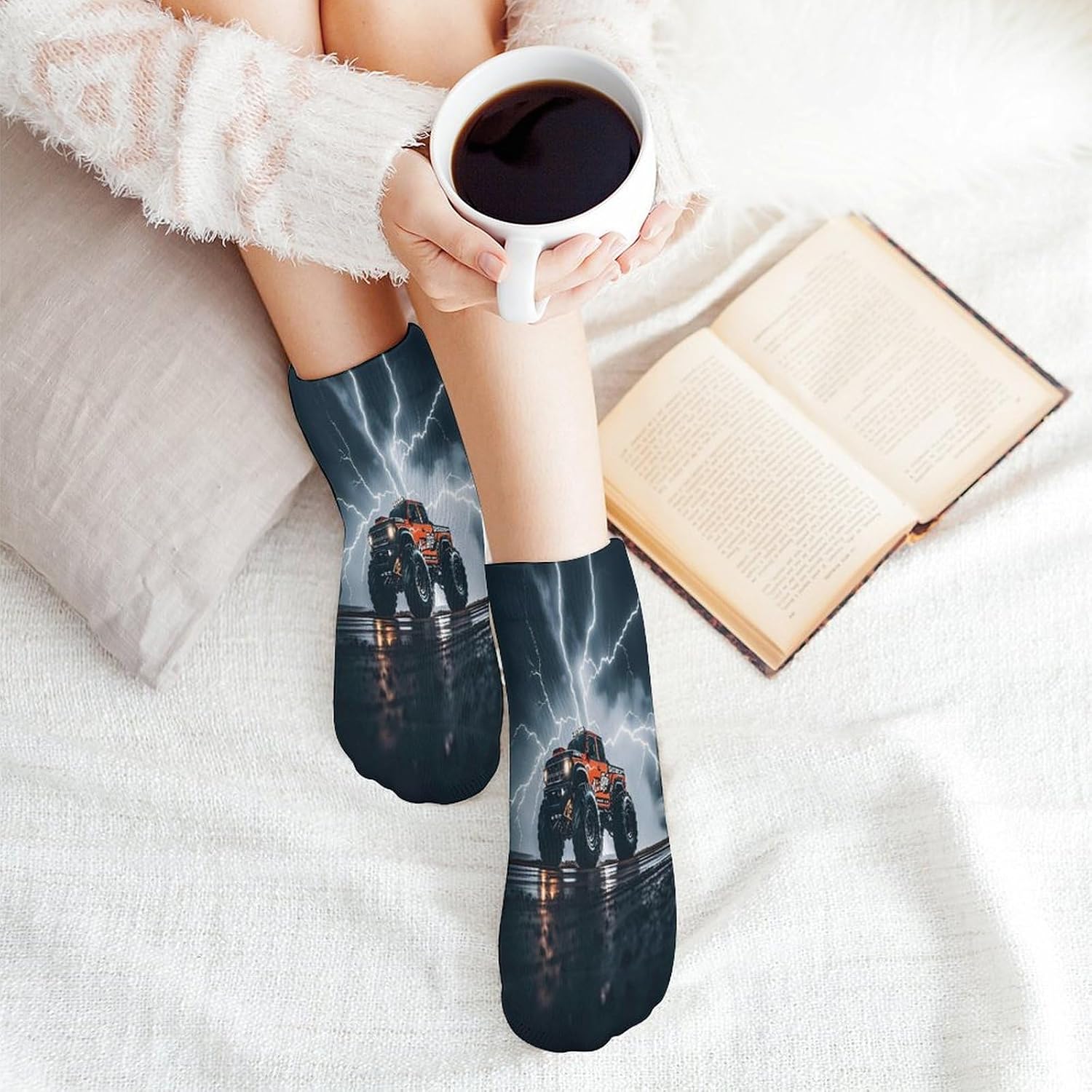 Monster Truck Black Sky Roar Ankle Sock Low Cut Socks Tube Socks for Sports