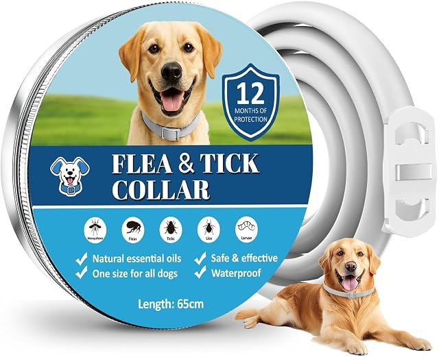 BoYata Collar Antiparasitario Perros, 12 Meses de Protección Prolongada