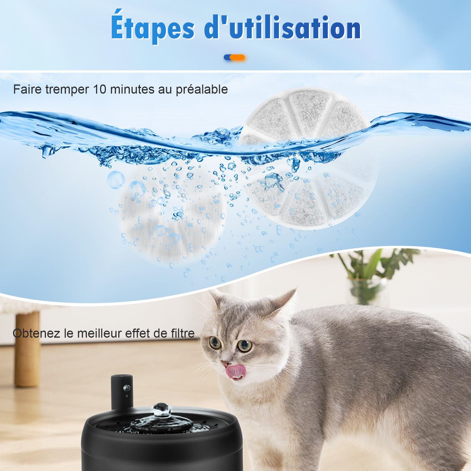 JAVODAT 12 verpakkingen filters, kattenfontein, compatibel met Philips
