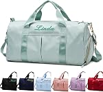 Personalized Sport Duffel Bag, Custom Embroidered Sports Gym Bag with Name Text Logo, Travel Duffel, Dance Bag, Weekender Bag, Overnight Bag, Travel Bag for Women Girls - Green