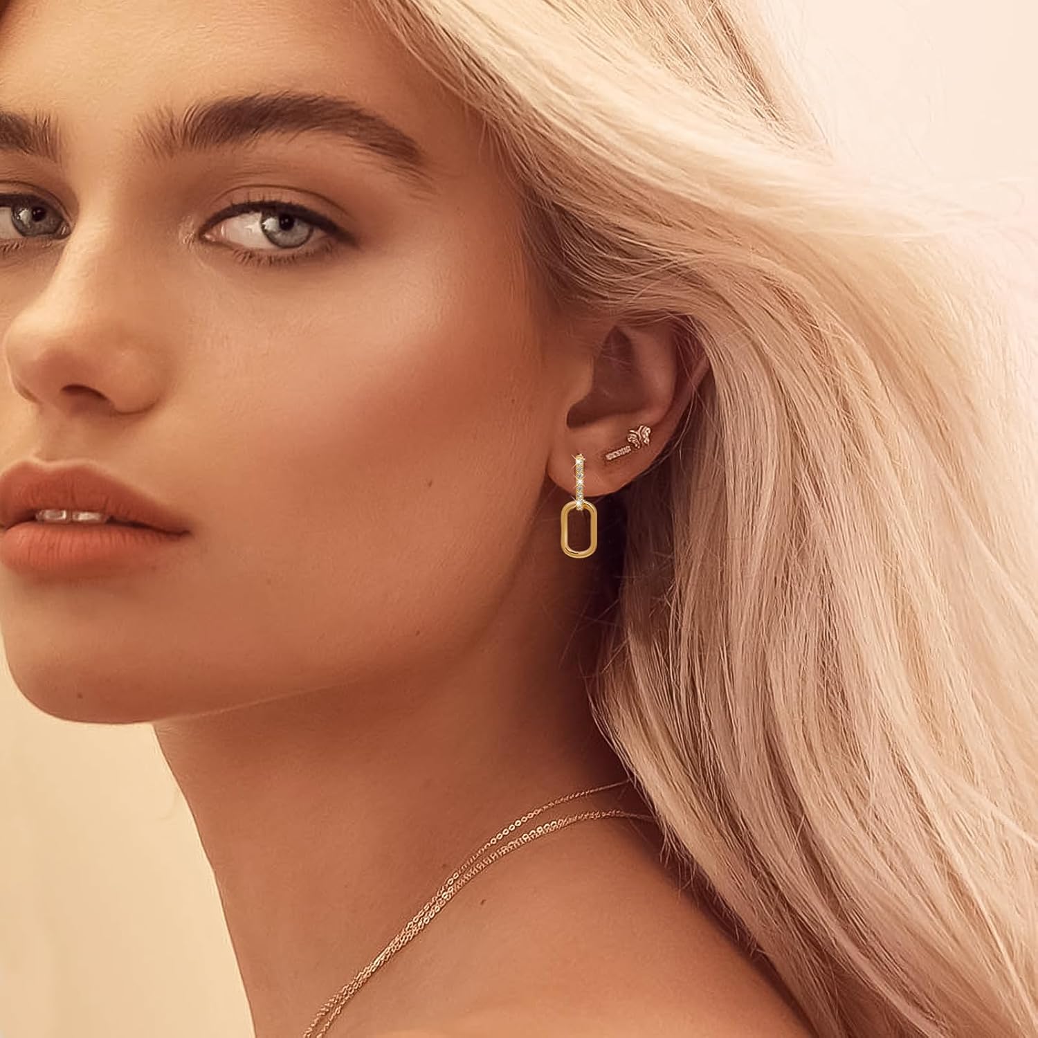 DAZLIME Women Paperclip Earrings, Detachable Gold Earrings Lightweight Hypoallergenic Compact Gold Earrings,Stylish And Sophisticated Curved Earrings Make the Perfect Gift - Image 5