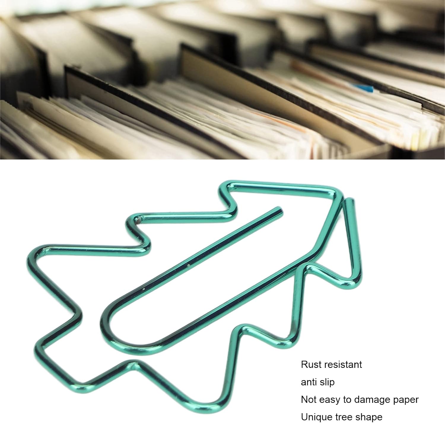 Tree Shaped Paper Clips,100Pcs Mini Cute Hollow Paperclips Electroplated Metal Office Clips for Document Sorting Organizing