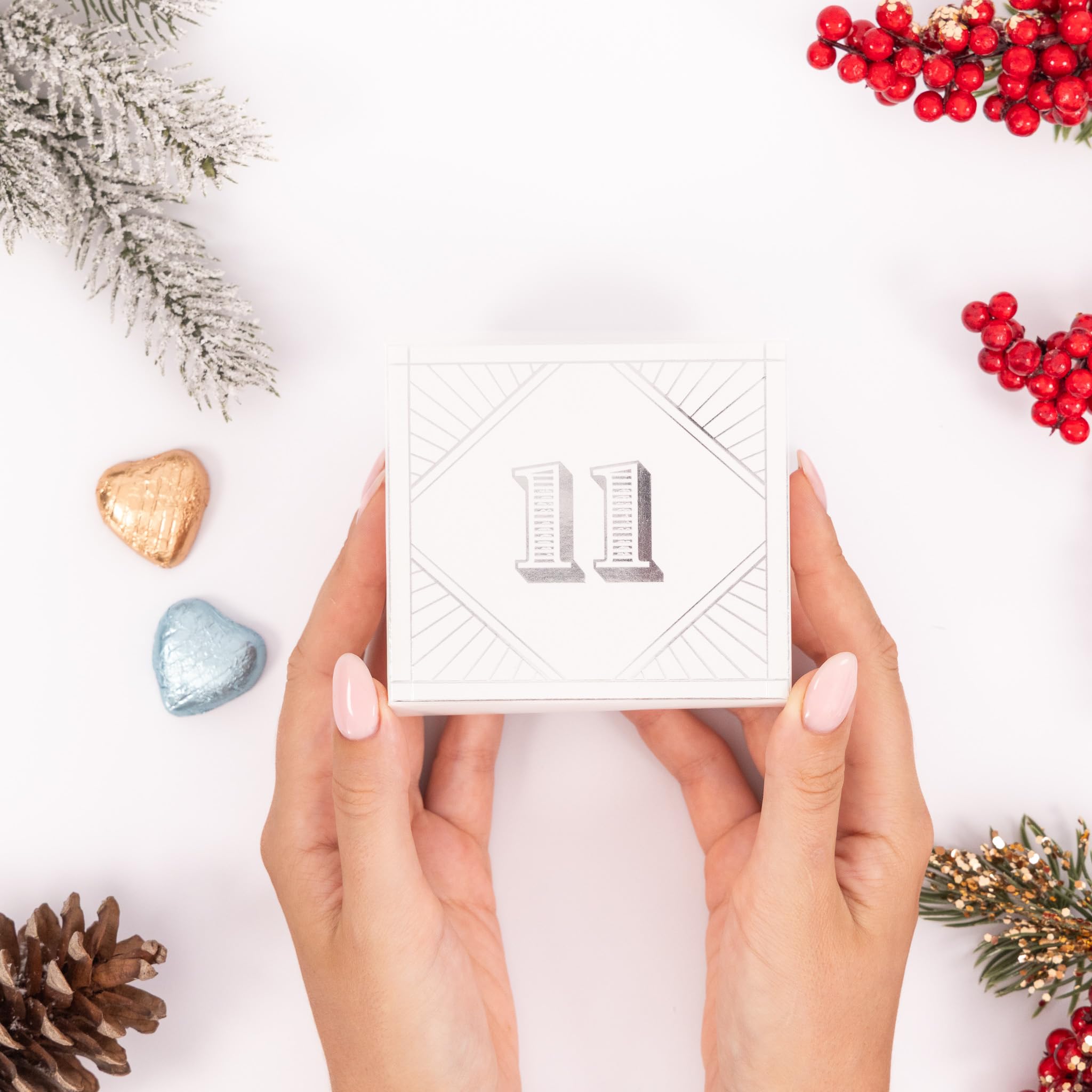 Calendario de Adviento de Navidad, llena tus propias cajas de 1 a 24 días, cinta de cuenta regresiva de lujo (azul)