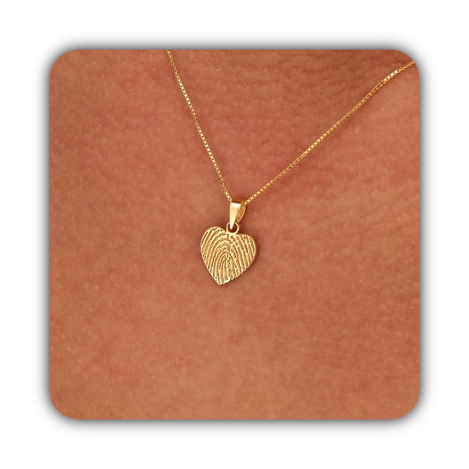 Cuore ciondolo impronta digitale Collana argento sterling 925 Ciondolo fatto a mano commemorativo Festa della mamma fatta a mano