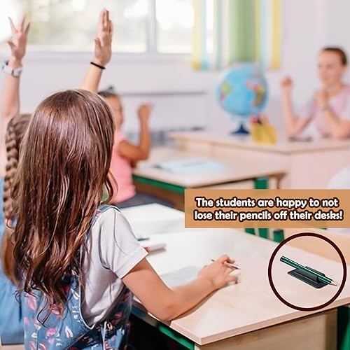 Miniatura 4 de AIERSA Portalápices para escritorio, 10 soportes para bolígrafos para accesorio de portapapeles de aula, soporte adhesivo de silicona para escuela,