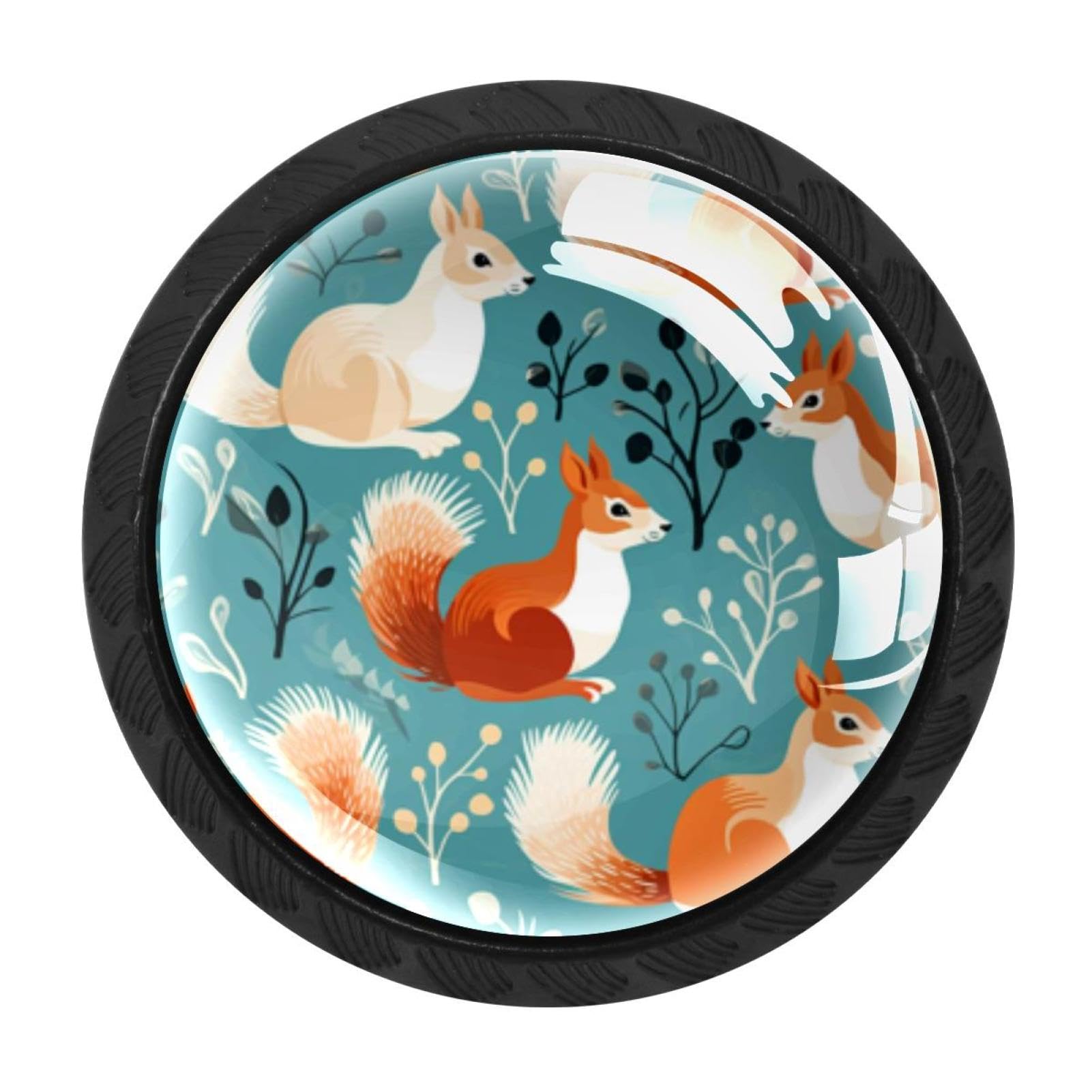 Chenzzzz Multicolored 03 4 Pack Squirrel Dresser Drawer Cabinet Knobs Round Crystal Glass Knobs Pulls Handles For Kitchen Wardrobe Cupboard Door Hardware