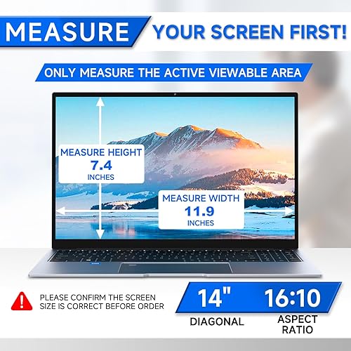 Miniatura 2 de ZOEGAA Pantalla de privacidad para laptop de 4 vías de 360 ° para computadora de 14 pulgadas 1920 x 1200P (16:10), pantalla de privacidad extraíble