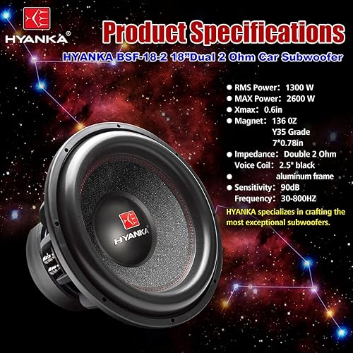 Vista 28 de H YANKA BSF-15-4 Subwoofer de 15 pulgadas - 2000 W de potencia máxima de 15 pulgadas, subwoofer de cono de papel de 15 pulgadas, canasta de aluminio