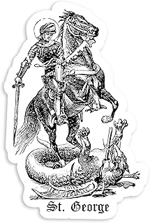 St. George Catholic Saint Vintage Sticker Decal Notebook Car Laptop 3.5"x5.5"