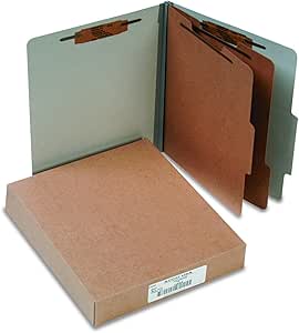 ACCO 25-point Pressboard Classification Folders, 6-Section, Mist