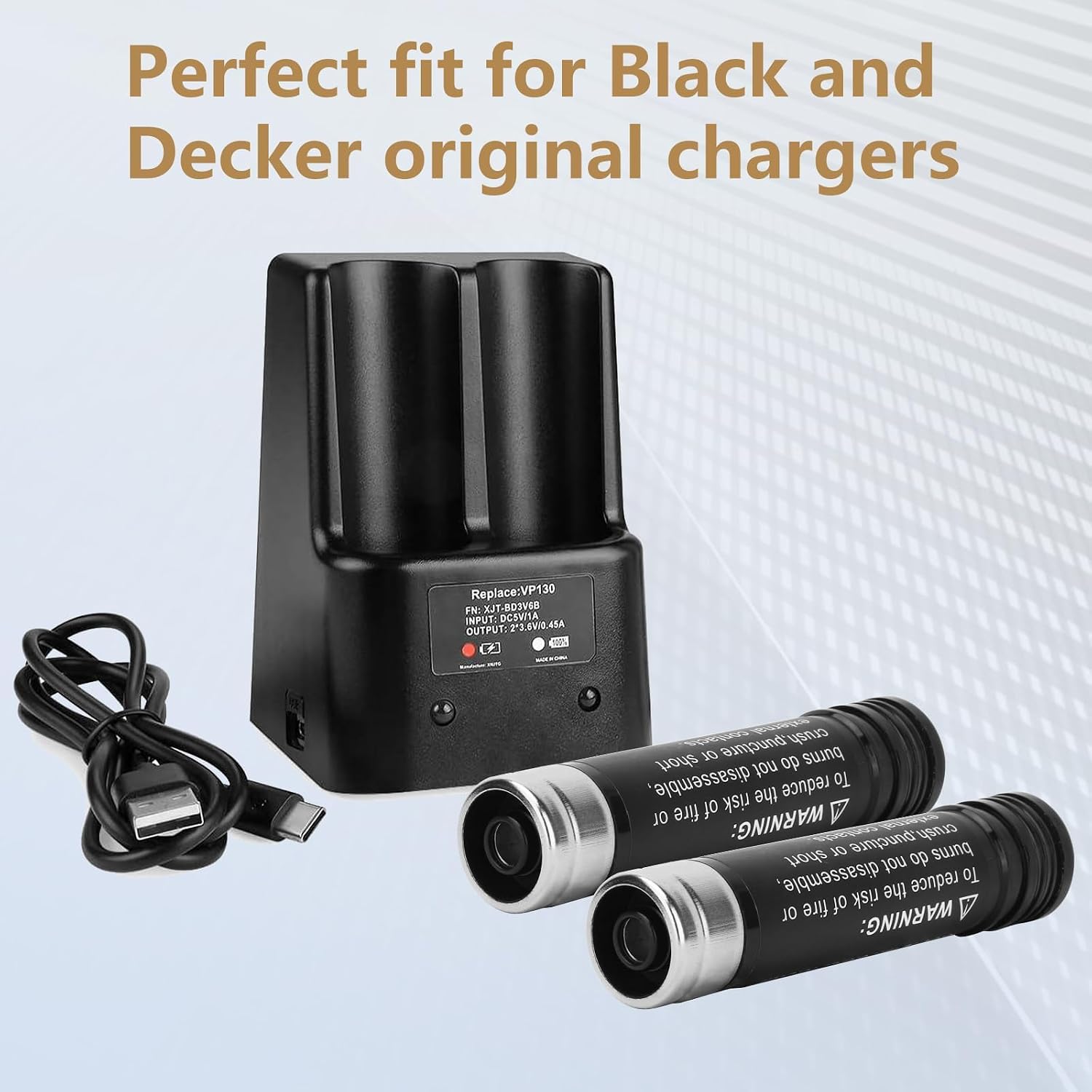 2-Pack 3.6V 3.6Ah Replacement for Black and Decker 3.6v Battery Ni-Mh | Versapak Gold VP100 VP100C VP105 VP105C VP110 VP110C VP143 Vp142 Vp7240 Model Power Tools