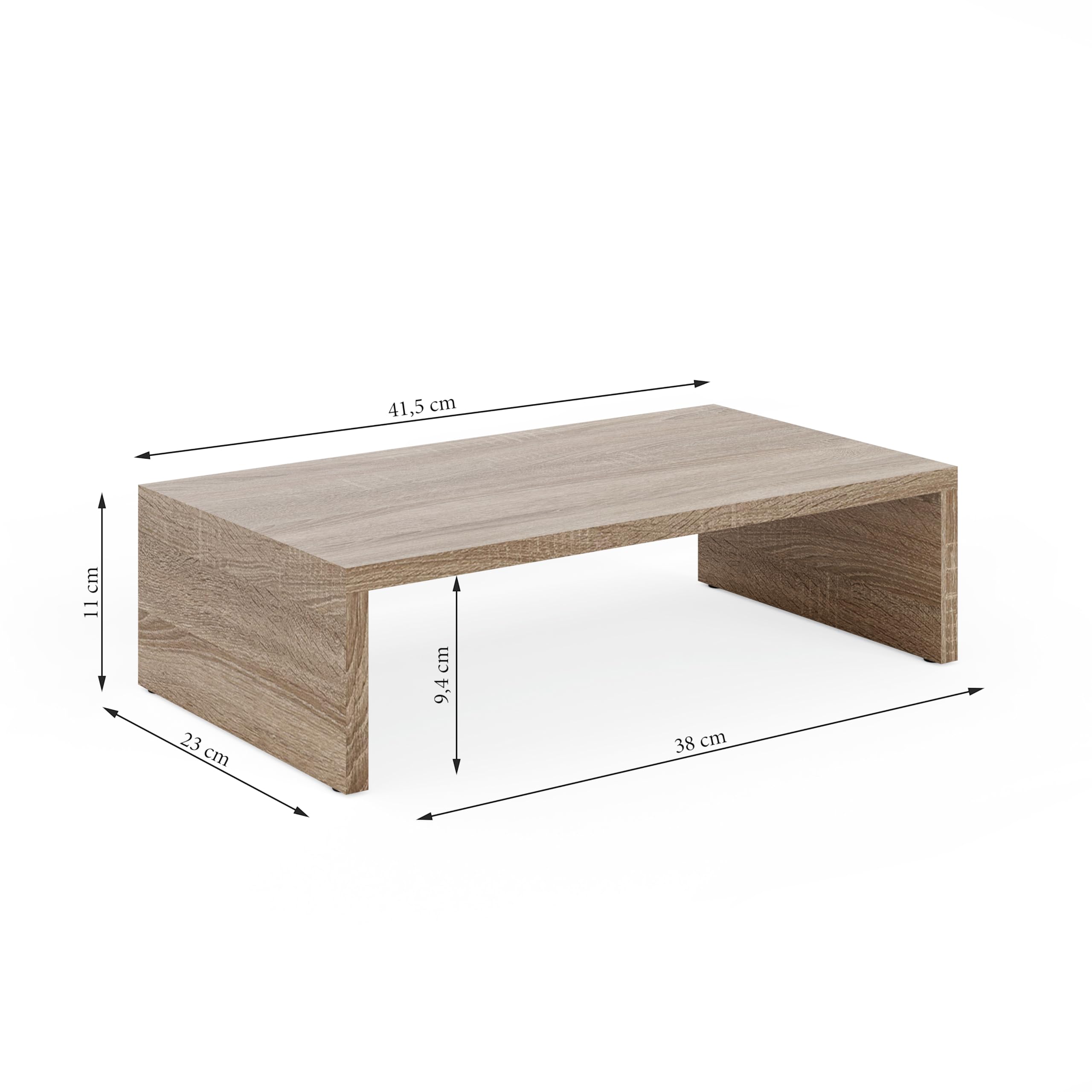 Support Moniteur ConfortCove Blanc - Étagère Rangement 1 Niveau Pour Écran Et Ordinateur Portable