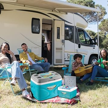 Pinnacle Cooler with Wheels Practical Set of 66L Cooler with Wheels and Handle Includes 30L 11L and 4.5L Camping Coolers and 2 Ice Bricks Cup Holder and Sitting Lid Extended Cooling Time