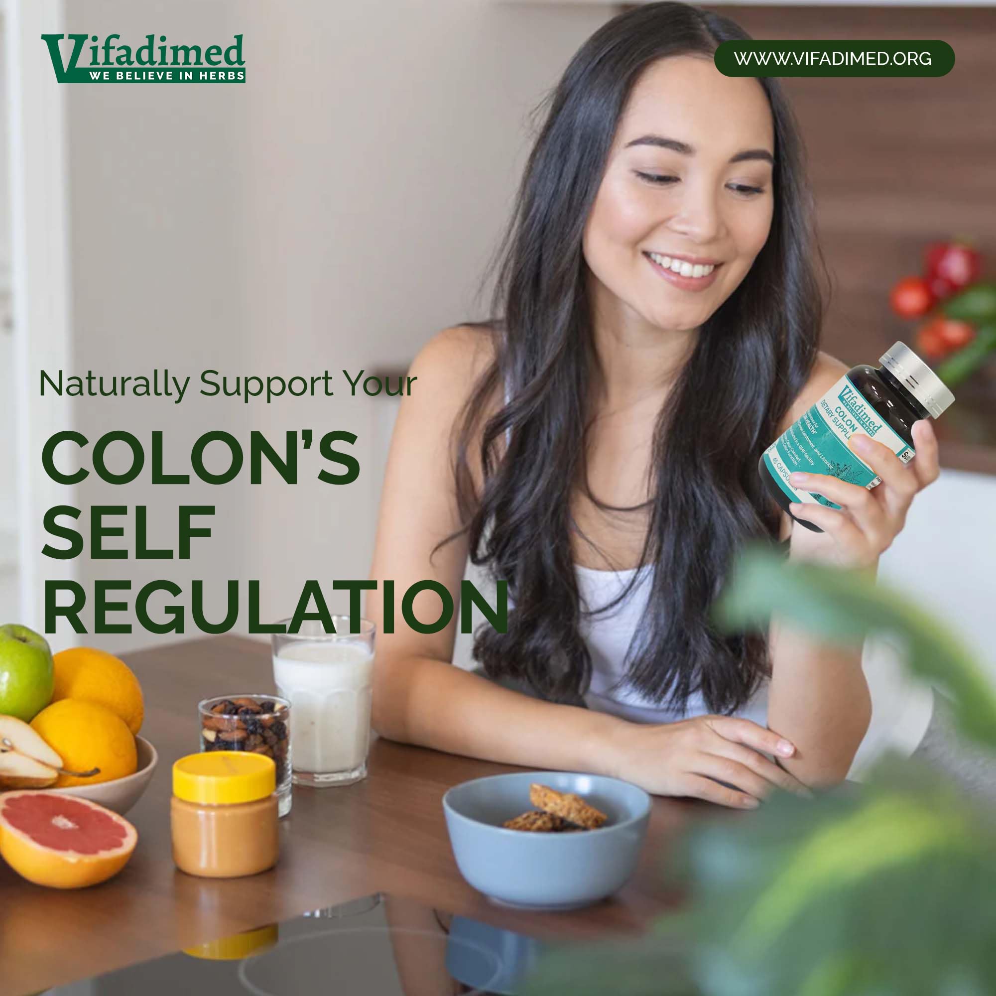 VIFADIMED® Colon Anti Diarrhea for Adults, Herbal IBS-D, Colitis Support Supplement. Herbal Gut Healing. Intestine Lining Repair. Gut Microbiome. Colon Motility. 90 Capsules — Amazon image 10