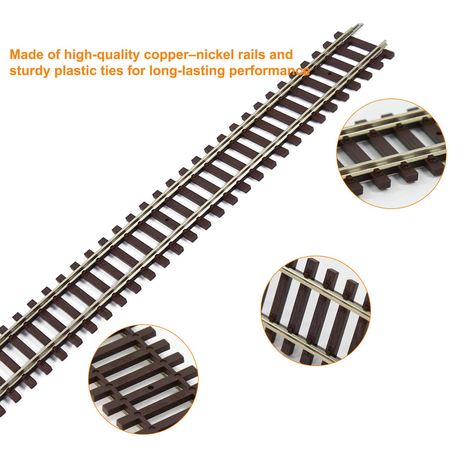 HO Scala Codice 100 Binario dritto/Curvo Binario Rame-Nichel con Joiner (binari dritti-12PCS)