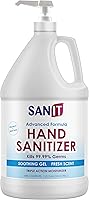 Sanit Moisturizing Hand Sanitizer Gel 70% Ethyl Alcohol 1 Gallon Pump - Vitamin E Aloe Vera Kills 99.99% Germs Made in USA