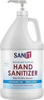 Sanit Moisturizing Hand Sanitizer Gel 70% Ethyl Alcohol 1 Gallon Pump - Vitamin E Aloe Vera Kills 99.99% Germs Made in USA