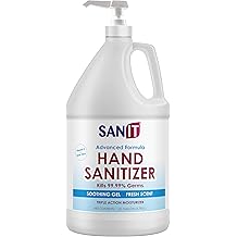 Sanit Moisturizing Hand Sanitizer Gel 70% Ethyl Alcohol - Kills 99.99% Germs, Advanced Formula with Vitamin E and Aloe Vera - Soothing Gel, Fresh Scent, Made in USA - 1 Gallon with Easy to Use Pump