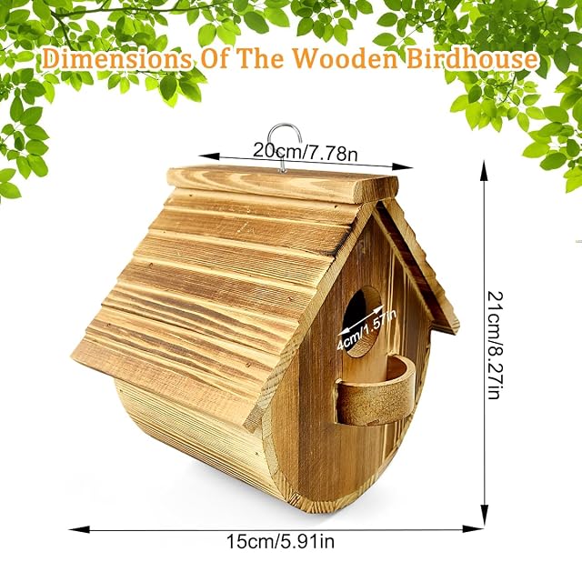 Foto 2 de 8 de Byfoyif Casa de Pájaros, Caja Nido para Pájaros de Madera