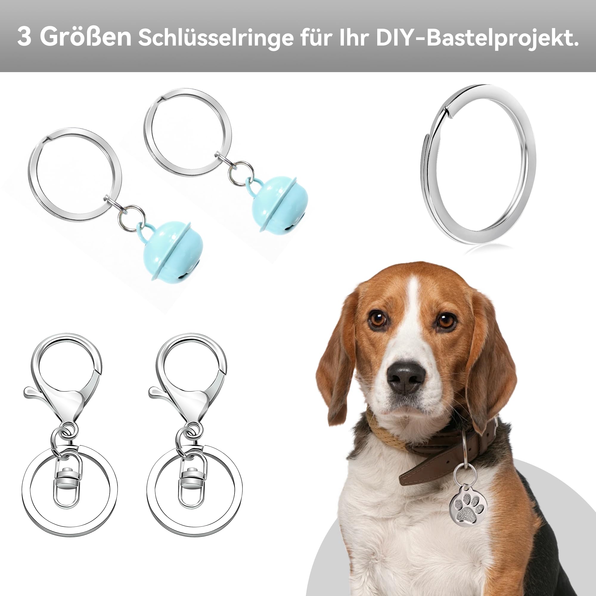 30PCS Porte-Clés en Acier Inoxydable, 20/25/30mm, Métal Alliage Anneau Porte Clef, Anneaux de Clé Résistants pour Maison, Voiture, DIY et Accessoires - 5