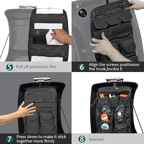 Vista 7 de Mofun Tour Pack - Organizador de tapa para alforjas, bolsa de almacenamiento de equipaje compatible con Harley Touring FLT FLH 1999-2013