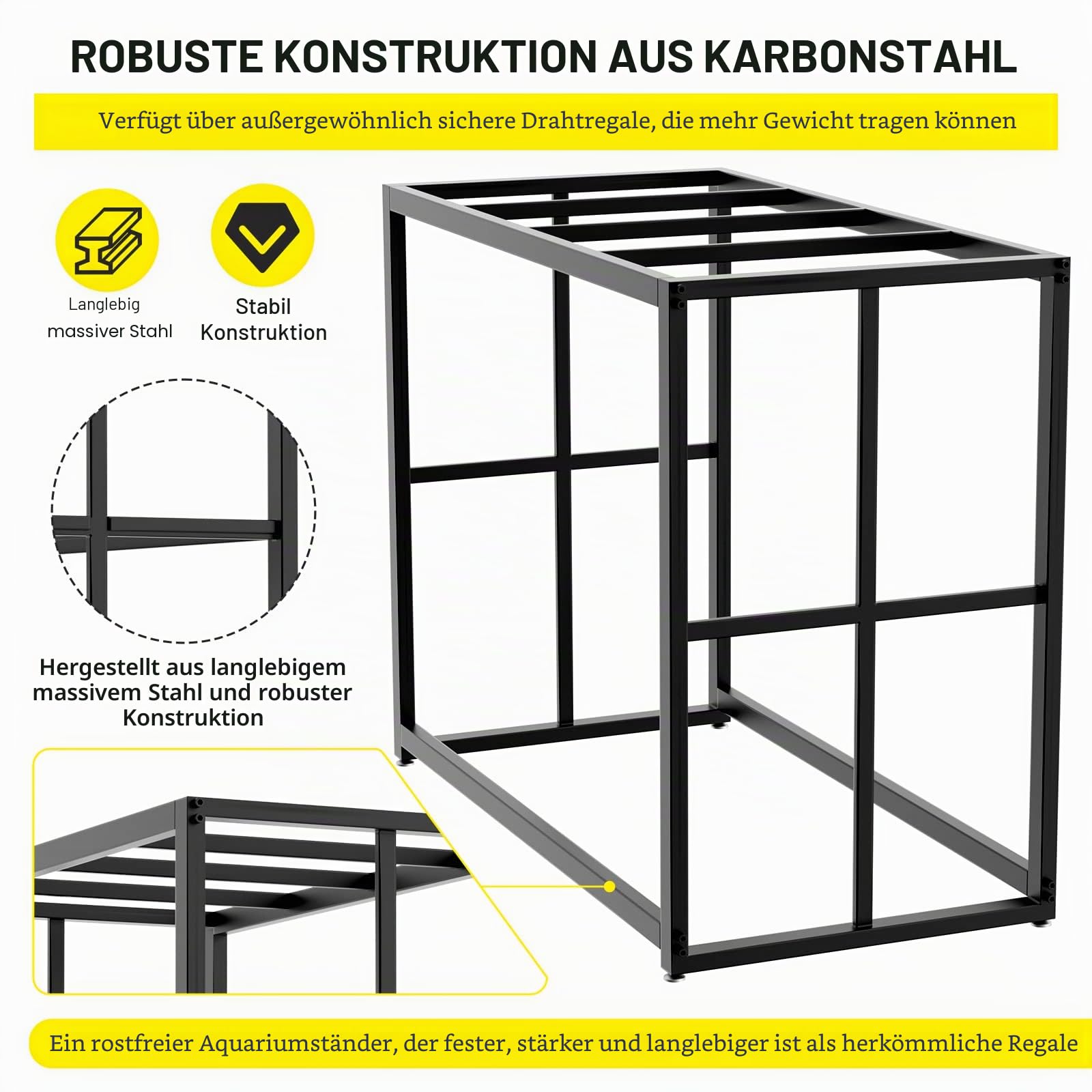 Likeem Aquarium Ständer Metall Aquarium Ständer 40 Gallonen Aquarium Schildkröte Tank 92,7 x 47 x 74,9 cm