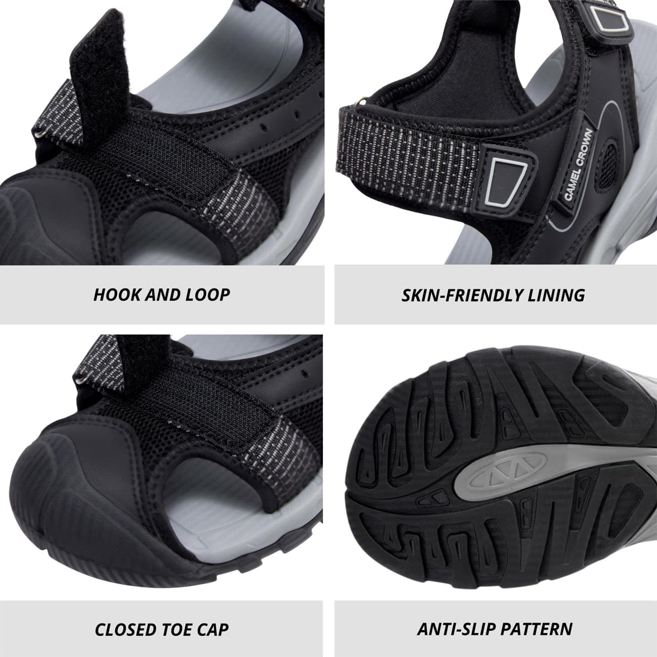 CAMEL CROWN Women's Hiking Sandals Waterproof Closed Toe Water Sandals Comfort Adjustable Athletic Outdoor Sandals for Summer Beach Hiker Trekking Camping - Image 6