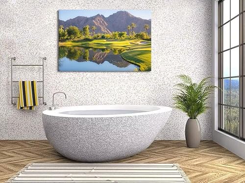 Vista 16 de chenchenArt Arte de pared de campo de golf de Estados Unidos, TPC, Sawgrass Golf Course, impresiones en lienzo, decoración de pared de golf para Rojo