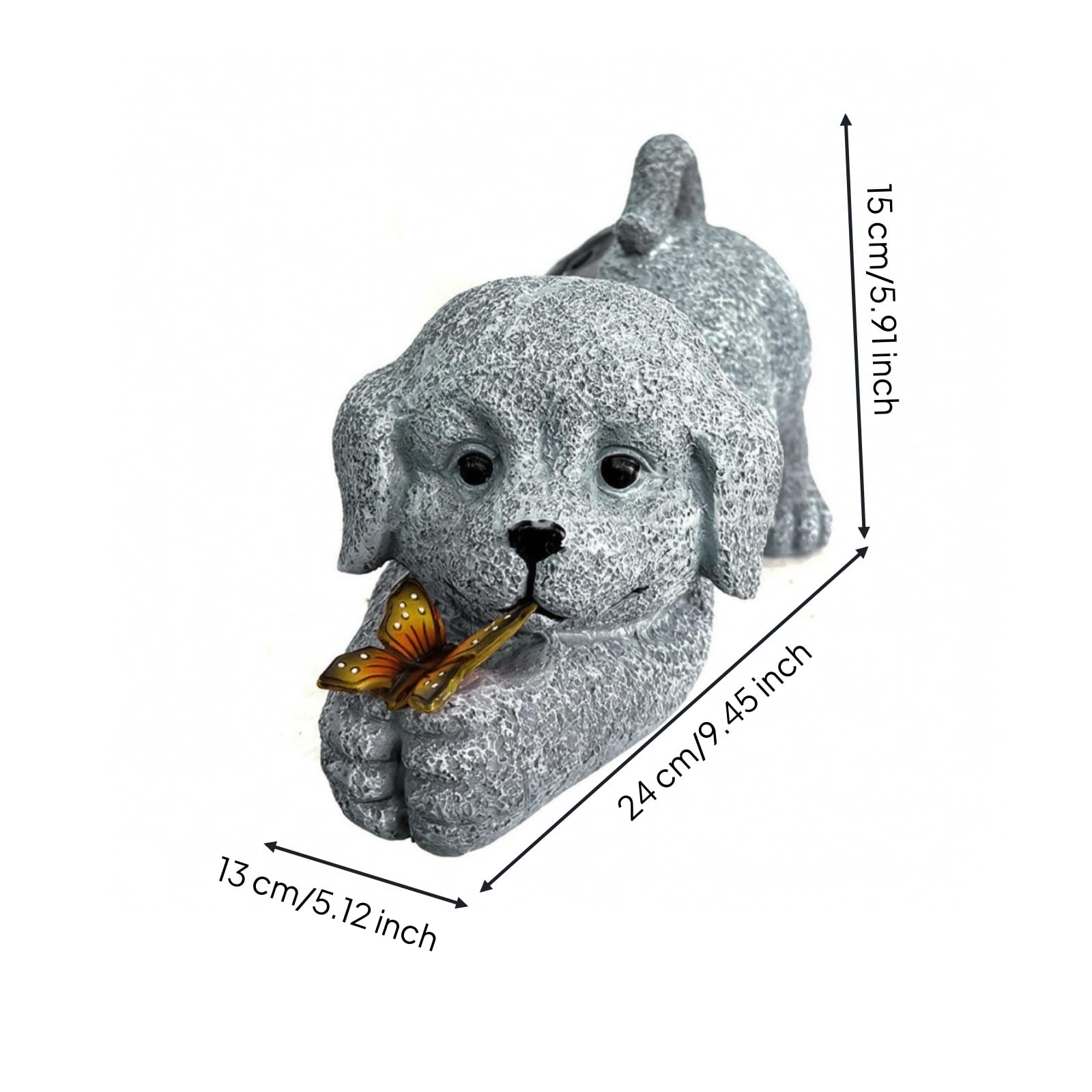 Statuetta con Effetto Pietra | Resistente Intemperie, Ornamento da Giardino per Cani con, Divertente, Decorazione, Patio, Sentieri