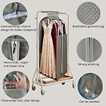 15" Gusseted Long Dress Bags for Gowns,60" Clear Garment Bags for Hanging Clothes, Completely Sealed Storage Covers and Dust-proof Protector with Full Heavy-duty Side Zipper for Travel, 4-Pack