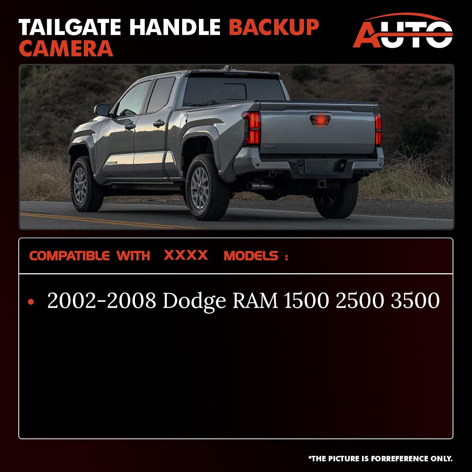 Tailgate Handle Backup Camera Compatible with 2002-2008 Dodge RAM 1500 2500 3500 55276237AA