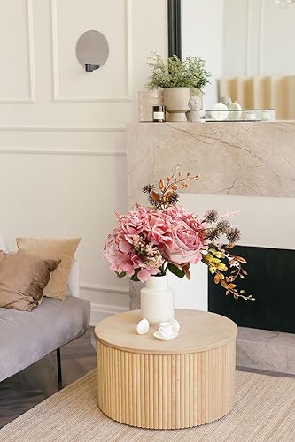 Miniatura 5 de Ramo de hortensias artificiales rosas flores de seda rizadas vintage ramos de boda arreglos florales centros de mesa para el hogar cocina jardín